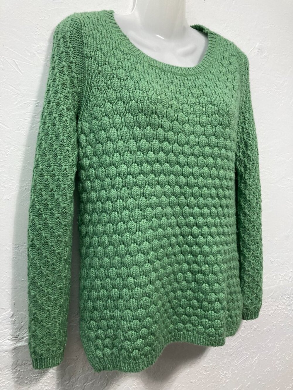 Field Flower by Anthropologie BubblePopcorn Stitch Knit Crewneck Sweater Green S - Picture 5 of 12